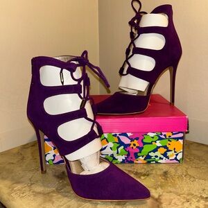 Shoe Republic LA Purple Cage-Style Heels